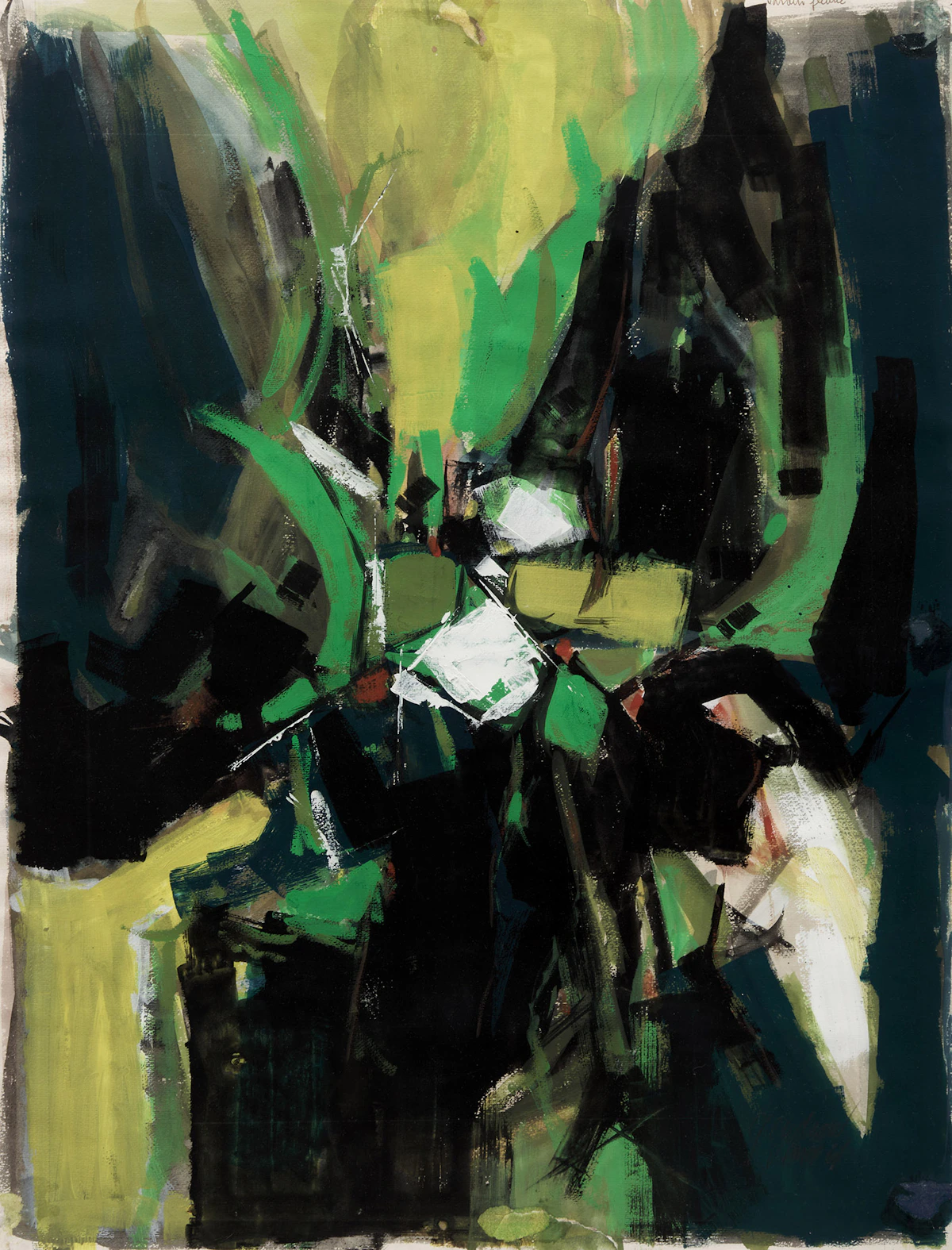 Pierre Gendron, Jardin fleurie [sic], gouache on paper, 1961