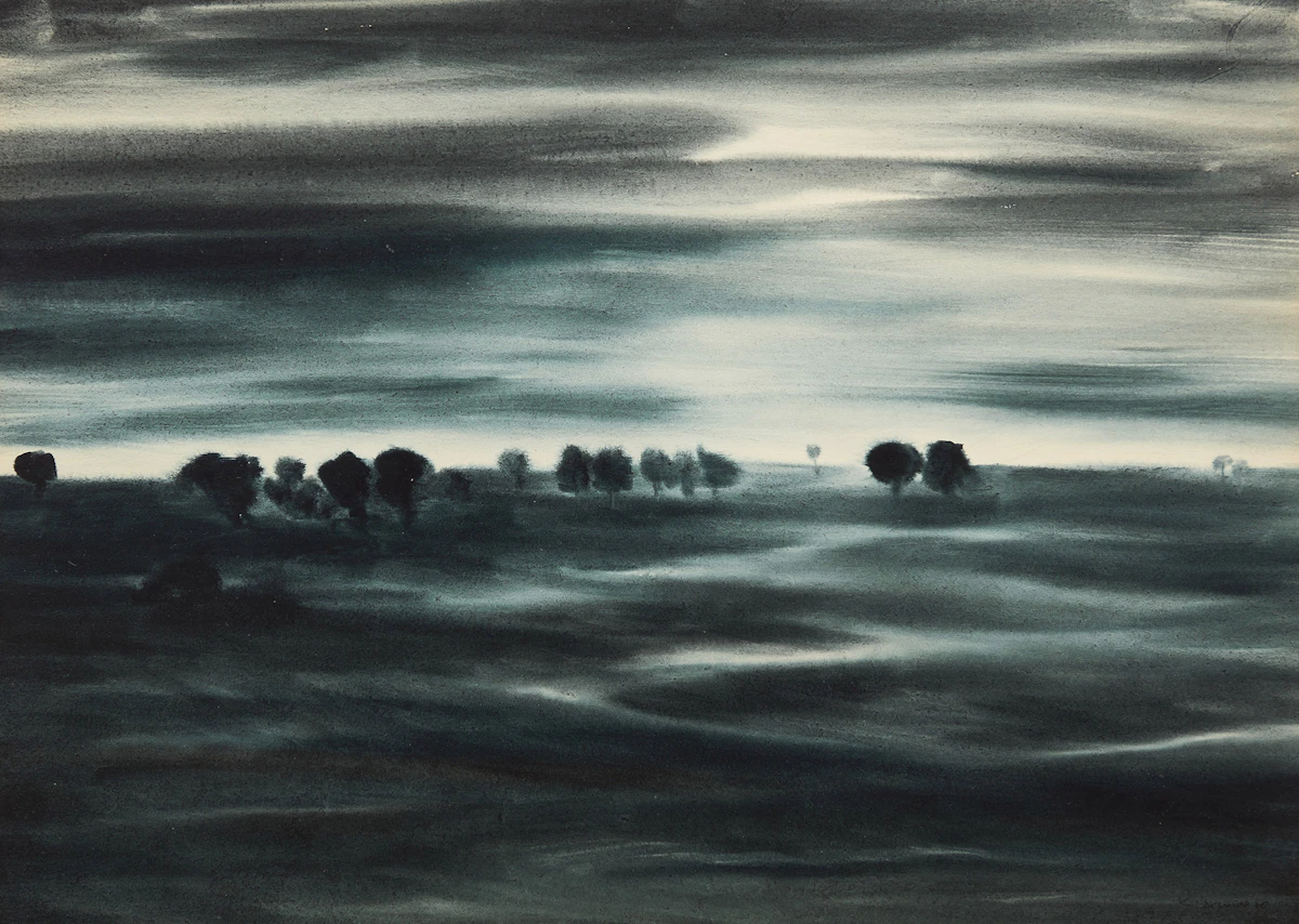 Kazuo Nakamura, Untitled (Twilight), watercolour, 1959