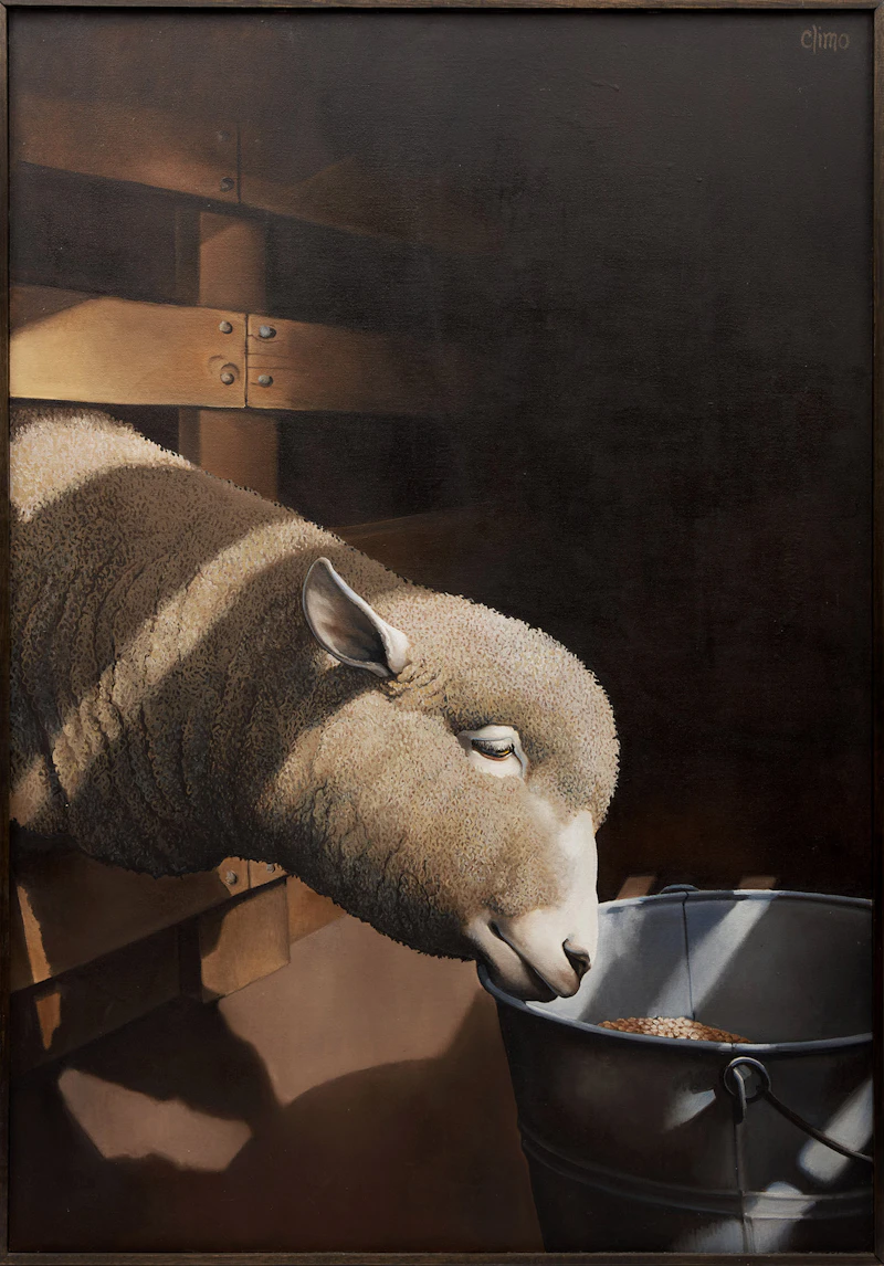 Lindee Climo, Linsey Woolsey, oil on canvas, 1986 - view 2