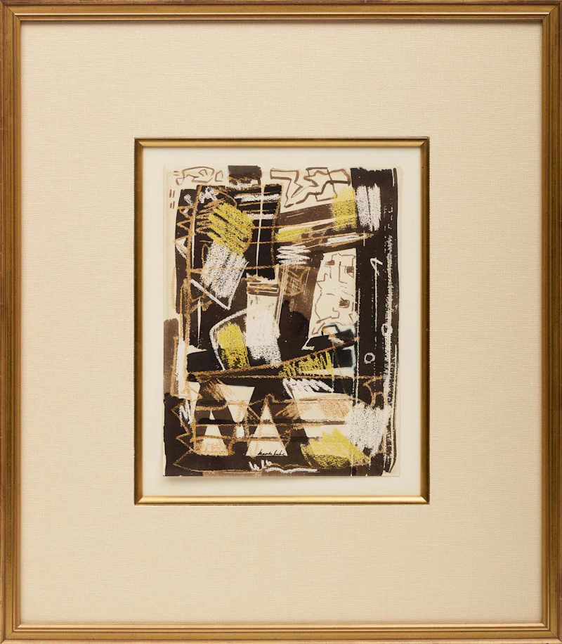 Alexandra Luke, La Cromeu de des Anglais. Nice, #6 Promenade, 1955, ink and crayon on paper - view 2