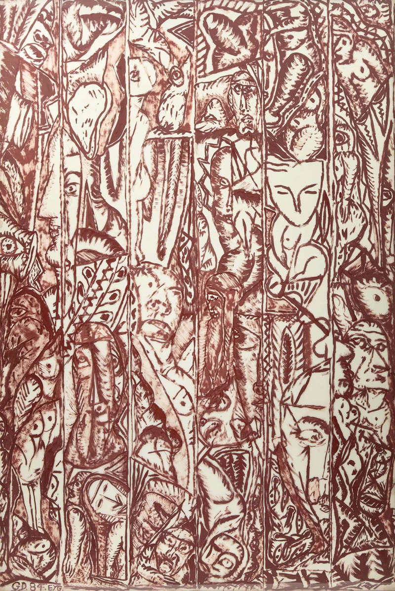 Gerard Drouillet, EYG, 1984, tempera on paper - view 1