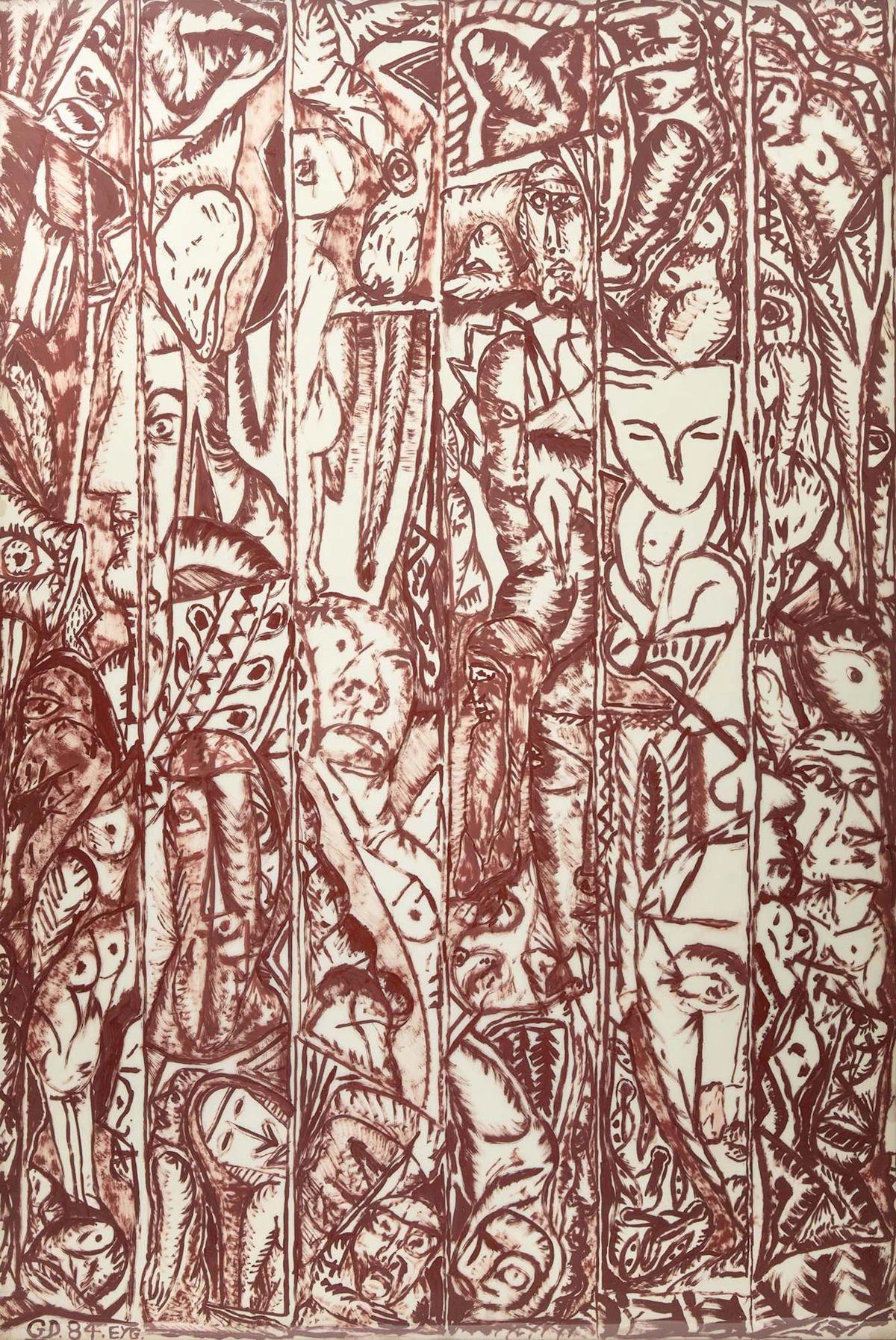 Gerard Drouillet, EYG, 1984, tempera on paper
