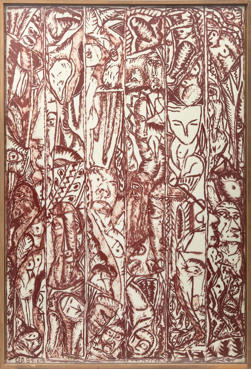 Gerard Drouillet, EYG, 1984, tempera on paper - view 2