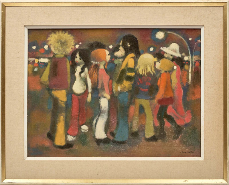 William Arthur Winter, Shopping Plaza, oil on canvas board - view 2