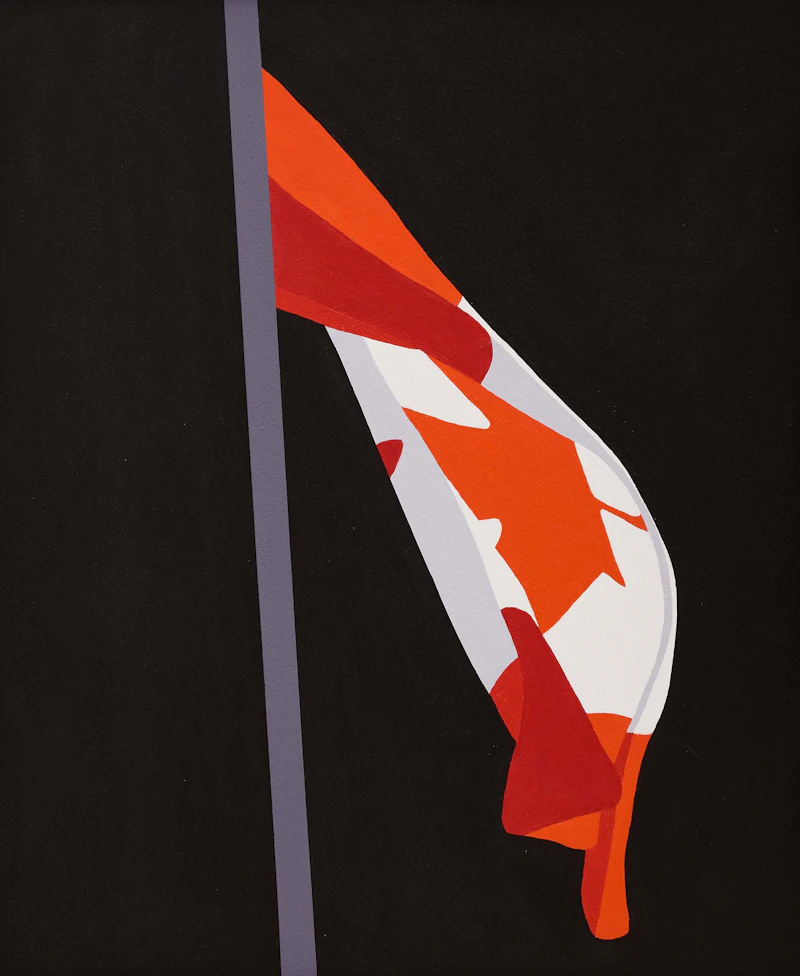 Charles Pachter, Canadian Flag, acrylic on canvas, 2025 - view 1