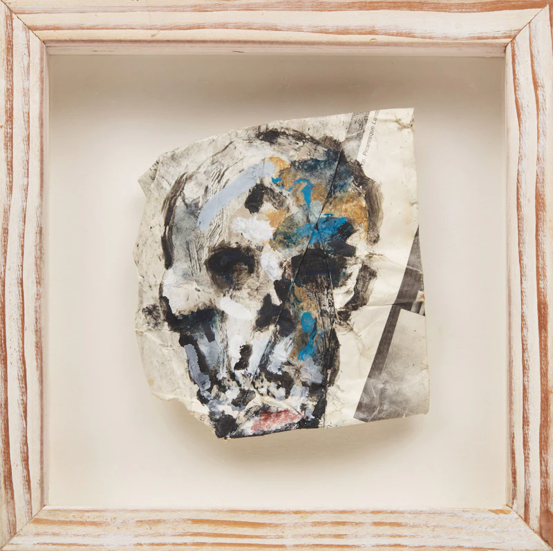 Robert McNealy, Neandertal; Habilis (from the Skullduggery series), two mixed media works on paper, 2005 - view 2