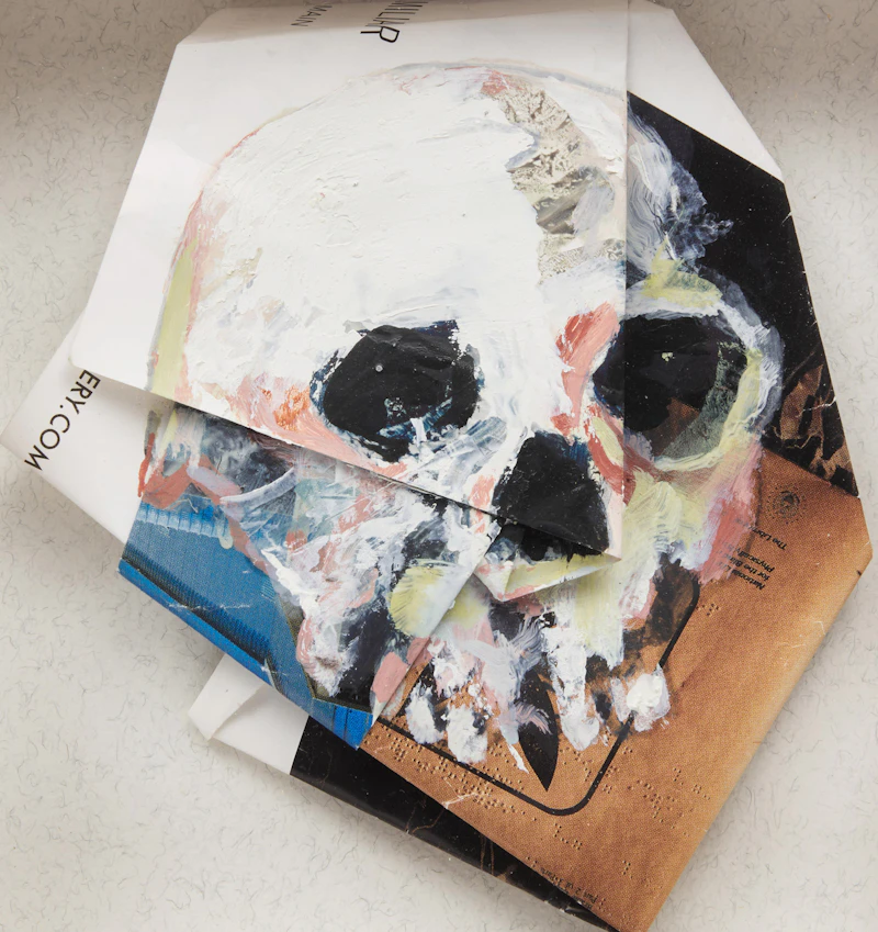 Robert McNealy, Neandertal; Habilis (from the Skullduggery series), two mixed media works on paper, 2005 - view 4