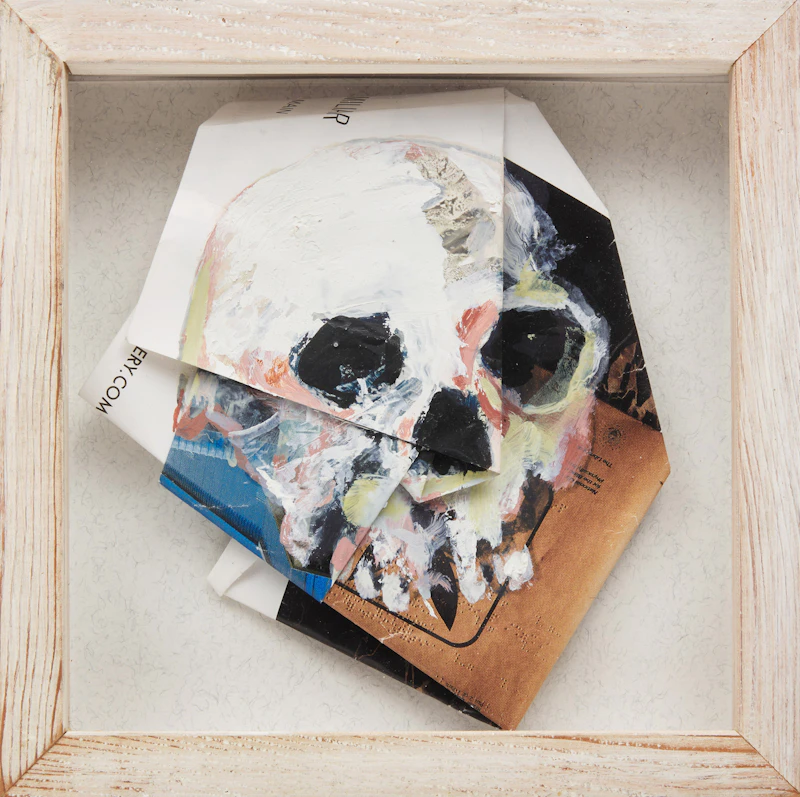 Robert McNealy, Neandertal; Habilis (from the Skullduggery series), two mixed media works on paper, 2005 - view 5