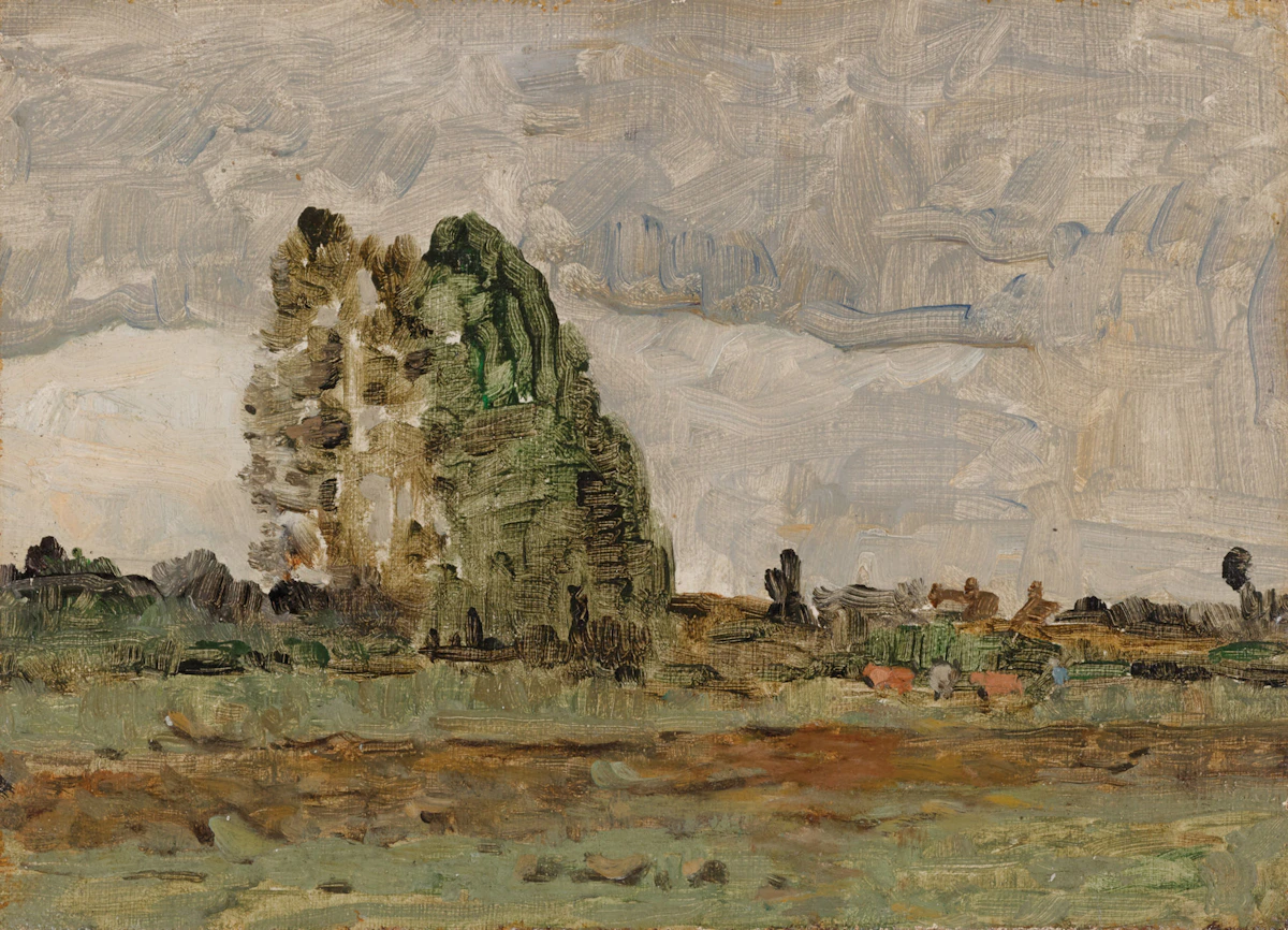 James Wilson Morrice, Landscape, circa 1890-1892, oil on canvas laid down on board, circa 1890