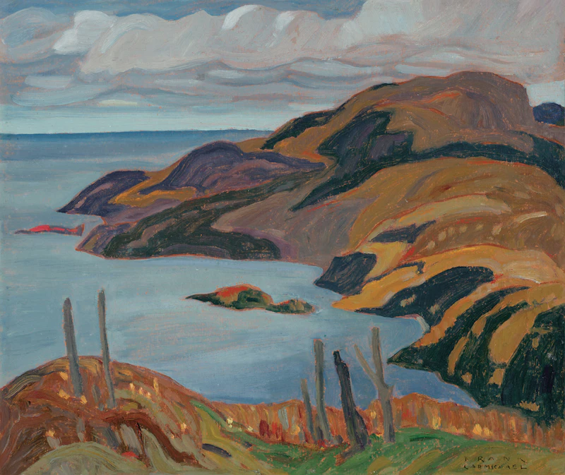 Franklin Carmichael, Port Coldwell, Lake Superior, 1928, oil on beaverboard