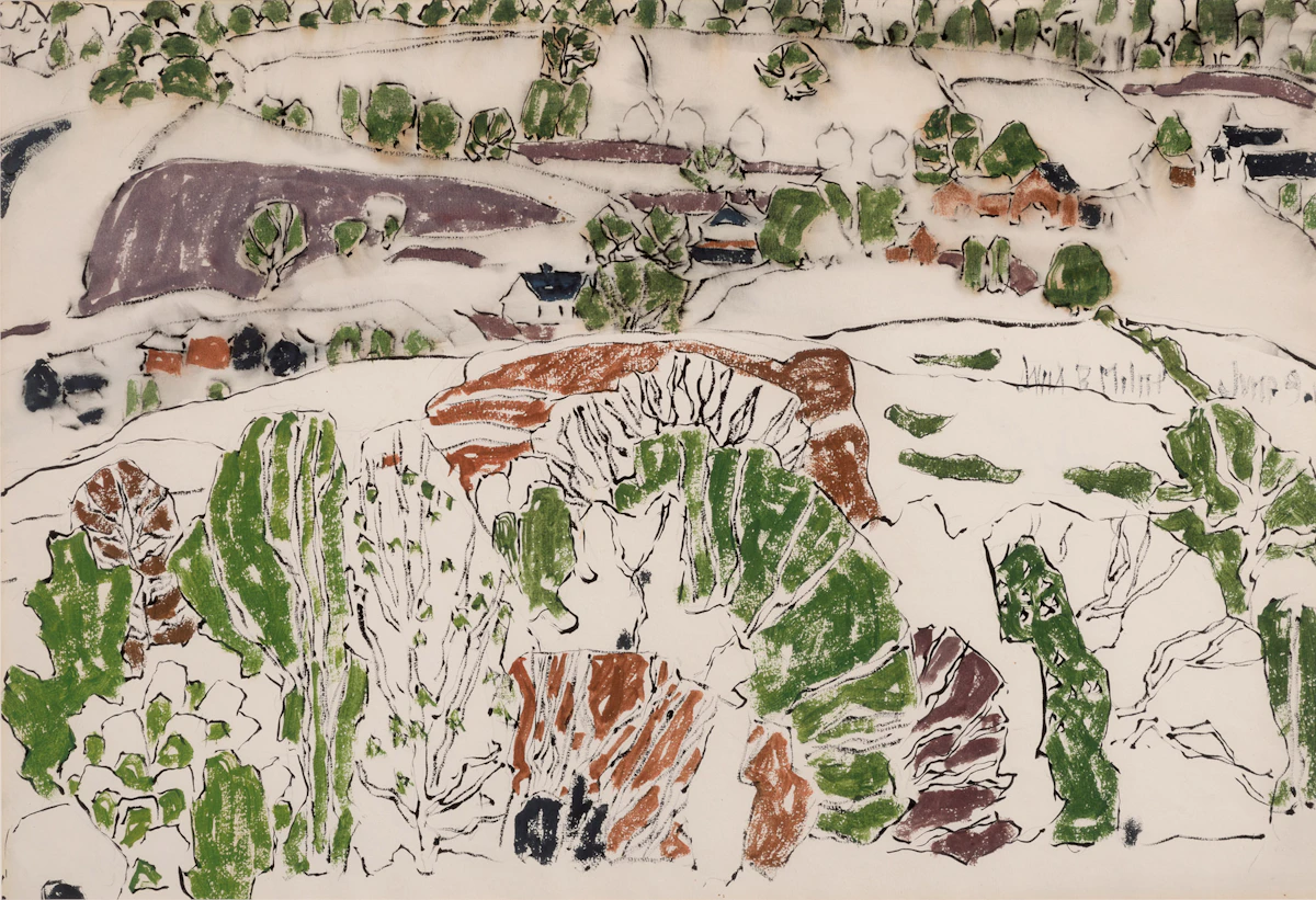 David Brown Milne, Green and Brown, Boston Corners, 1917, watercolour