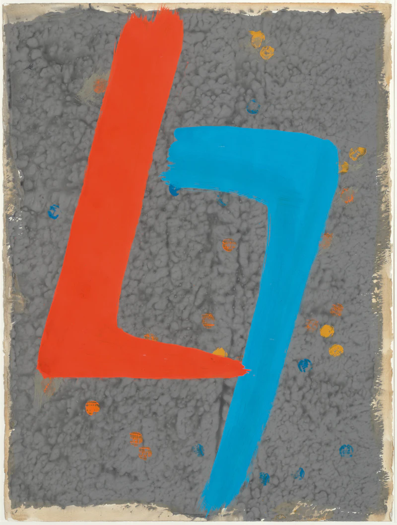 Jack Hamilton Bush, Face Off, 1970, gouache