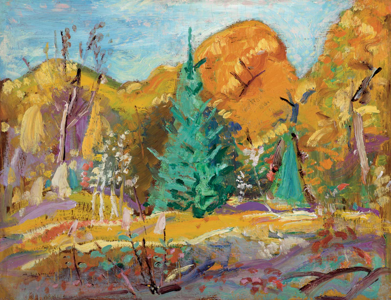 Arthur Lismer, Fall Colours, Kingsmere, Ontario, 1939, oil on board