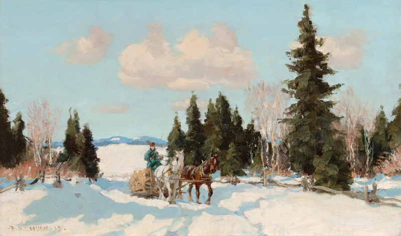Frederick Simpson Coburn, Logging, Eastern Townships, 1929, oil on canvas