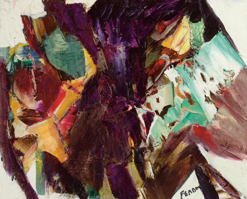 Marcelle Ferron, Sans titre, circa 1962, oil on canvas on board