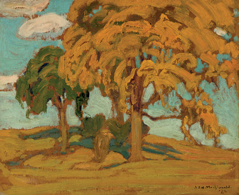 James Edward Hervey MacDonald, October Elms, 1923, oil on board
