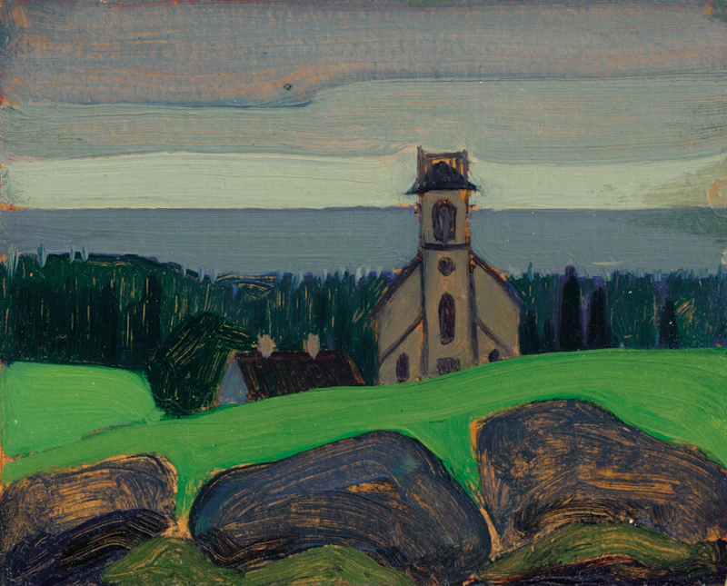 James Edward Hervey MacDonald, Church by the Sea, N.S., 1922, oil on board