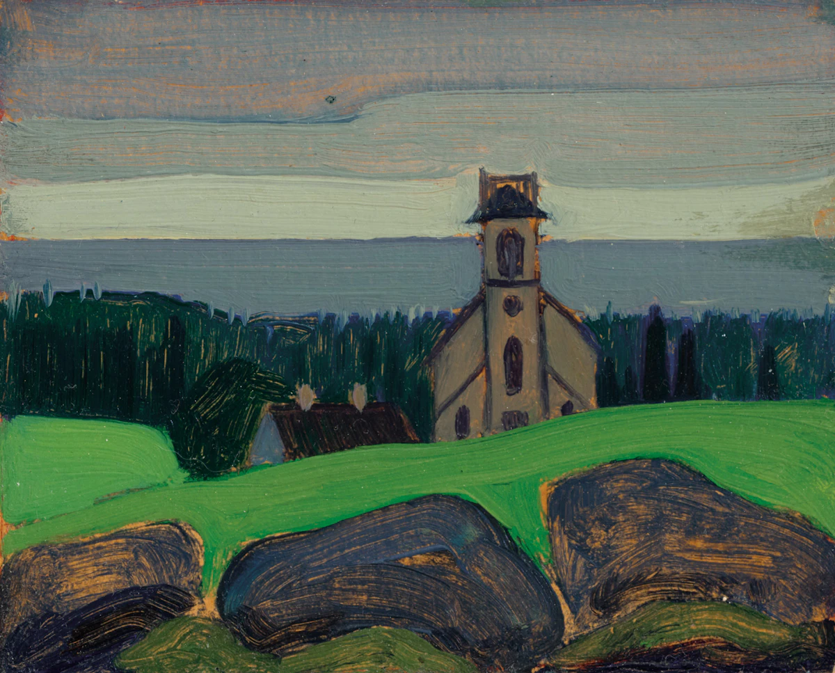 James Edward Hervey MacDonald, Church by the Sea, N.S., 1922, oil on board