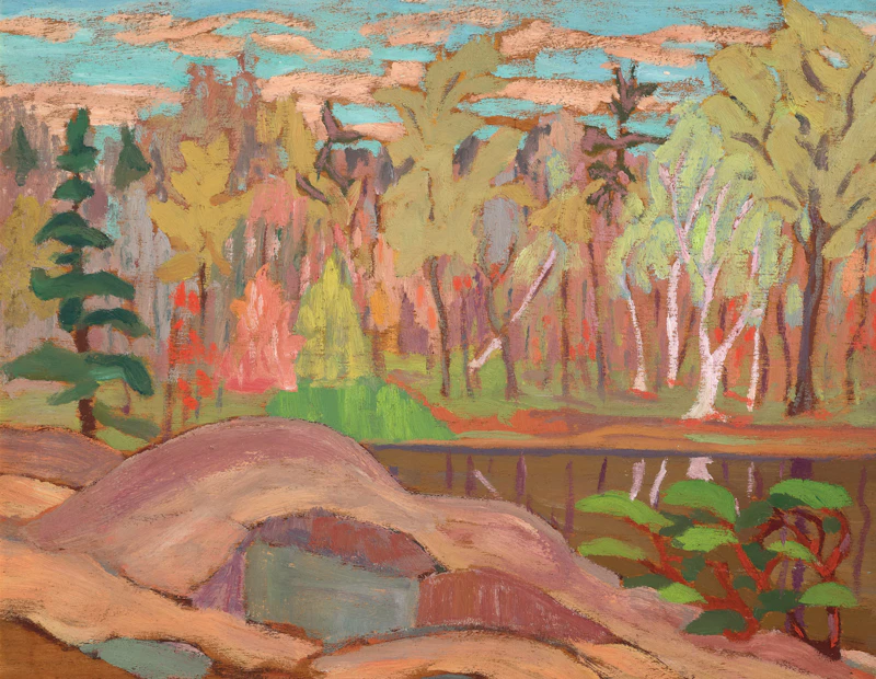 Frederick Grant Banting, Forest Pool, Spring Day, oil on board