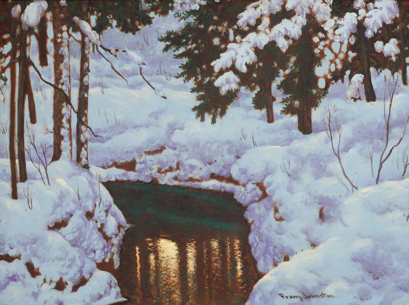Frank Hans Johnston, The Golden Pool, oil on board