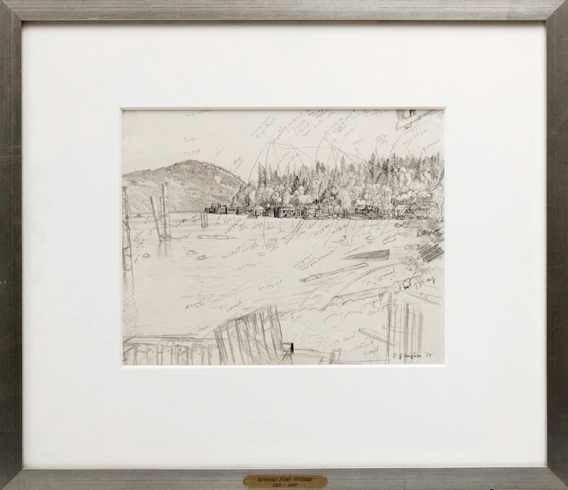 Edward John Hughes, Cowichan Bay No.3, graphite, 1958 - view 2