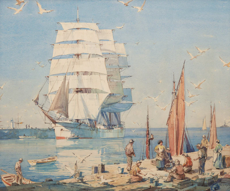 Ships in Port by Alfred Crocker Leighton
