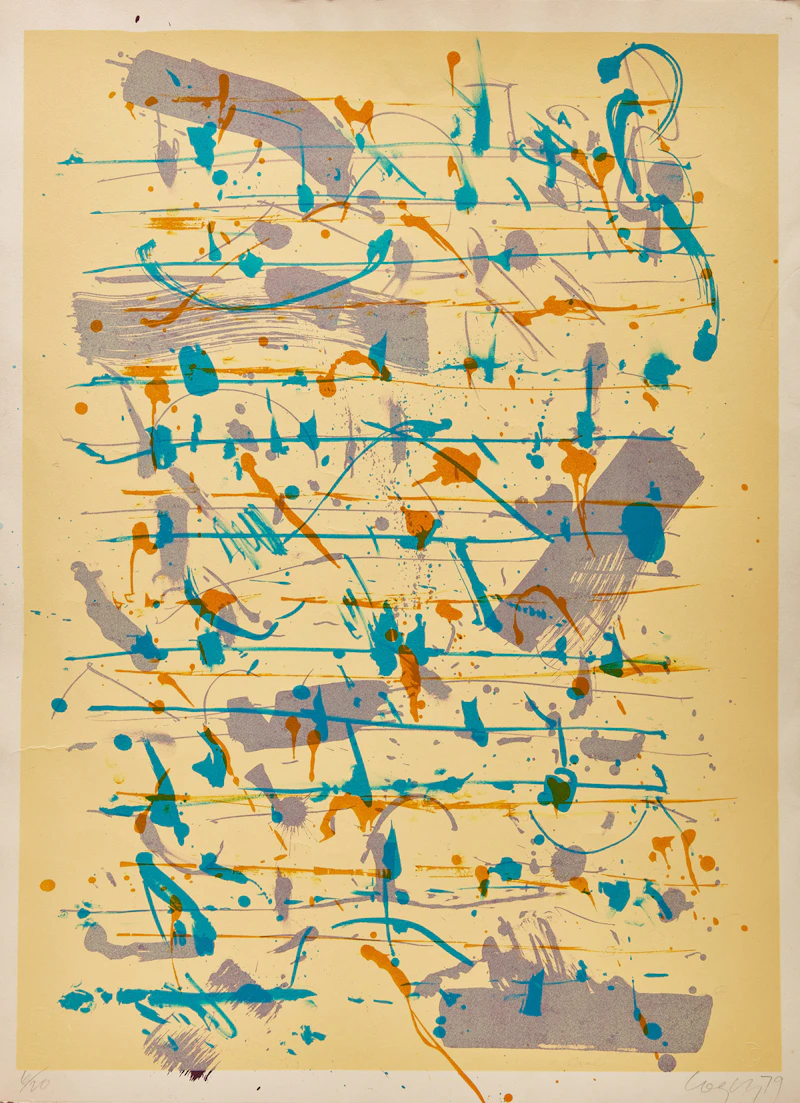 John Graham Coughtry, Double Play; Abstraction on Yellow, two colour serigraphs - view 5