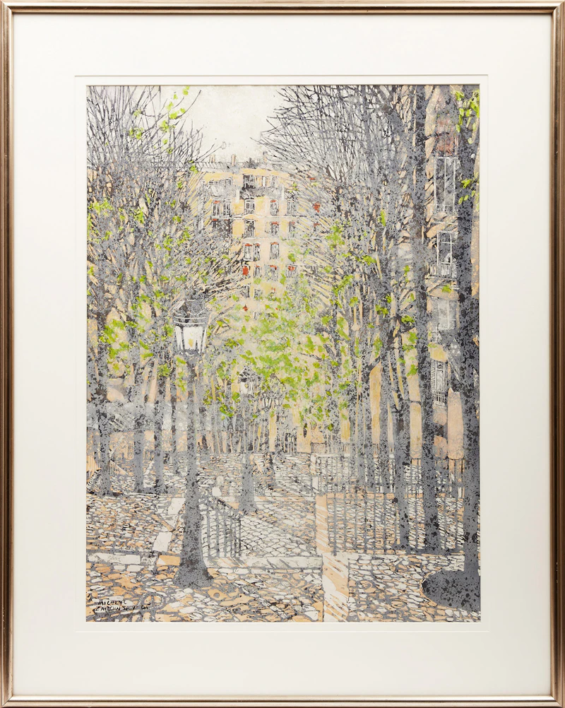 Michael Zarowsky, Three Views of Paris, three watercolours - view 2
