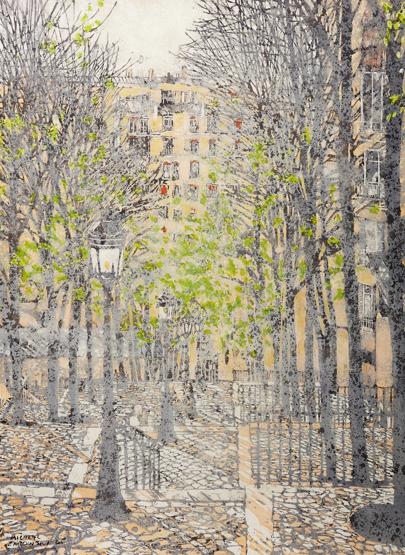 Michael Zarowsky, Three Views of Paris, three watercolours - view 3