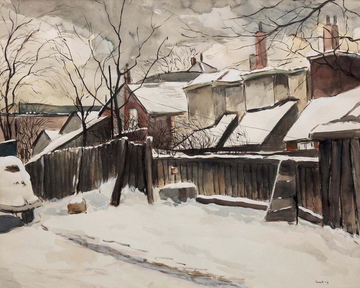 Albert Jacques Franck, Lane off Huron Street, watercolour, 1954