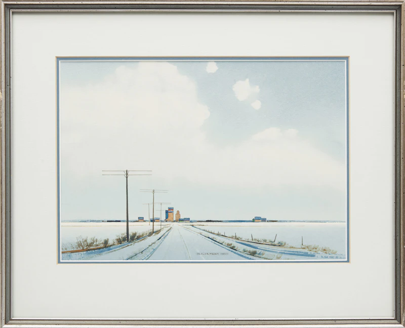 Robert N. Hurley, Prairie Landscape; Prairie Landscape with Railroad, two watercolours, 1966 - view 2