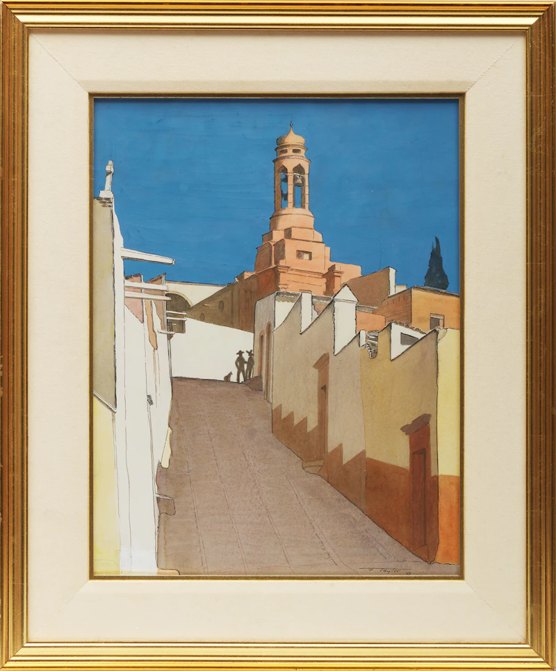 Frederick Bourchier Taylor, In San Miguel de Allende, mixed media on paper - view 2
