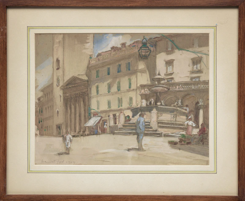 Harriet Mary Ford, Italian Hill Town, watercolour, 1909 - view 2