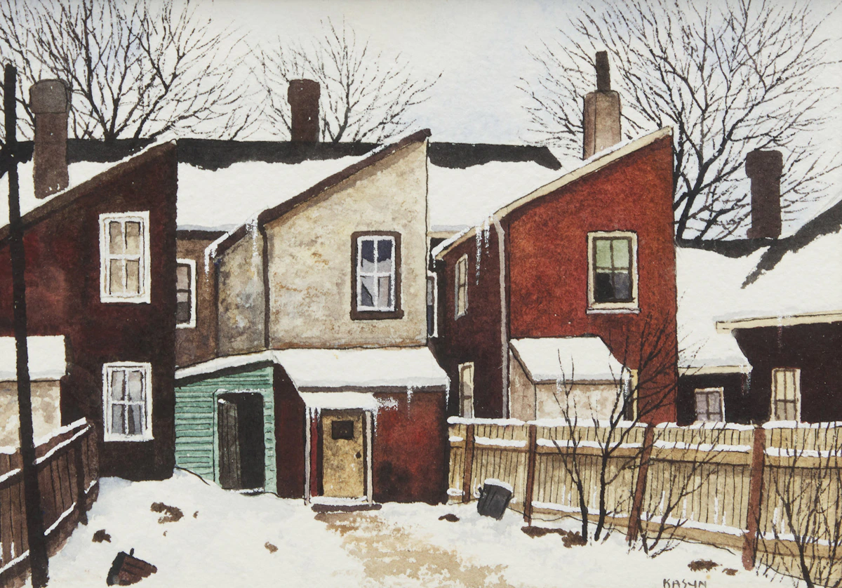 John Kasyn, Behind Ontario Street, watercolour