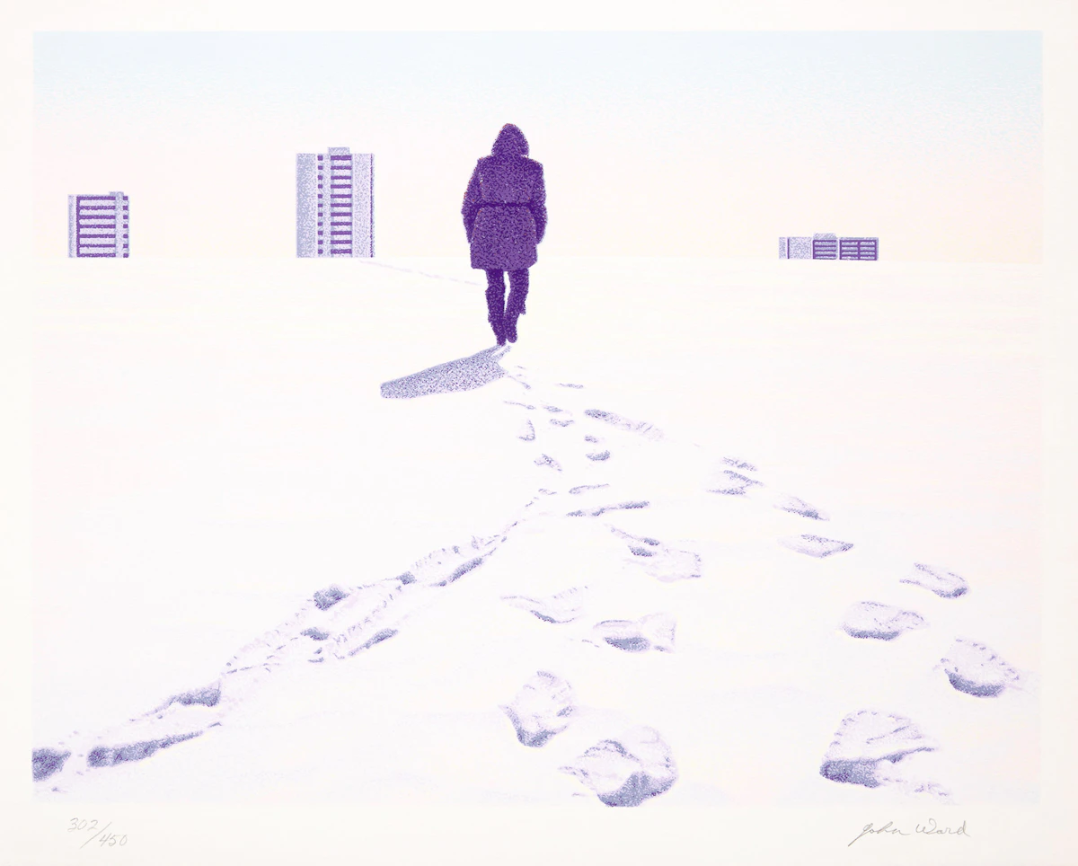 John Ward, Homeward, colour lithograph and book, 1980