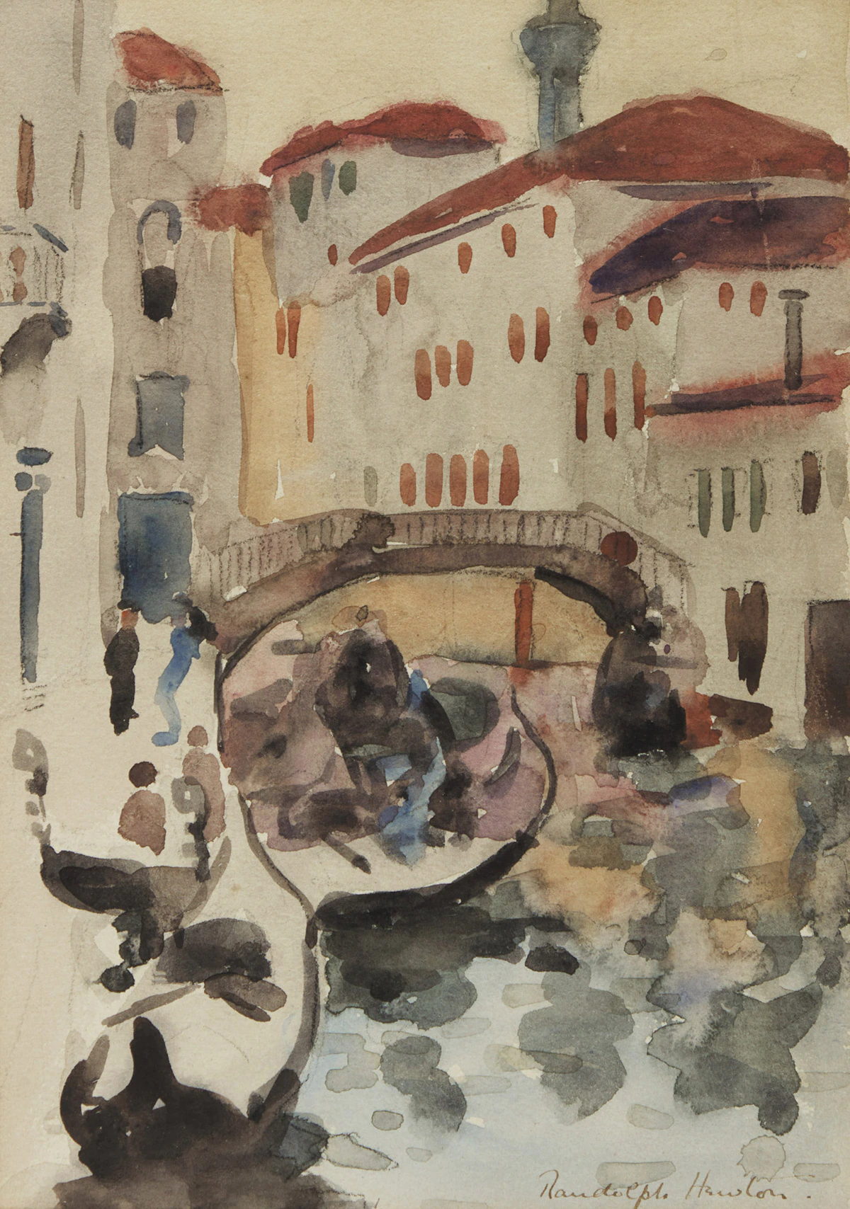 Randolph Stanley Hewton, Canal, Venice, watercolour