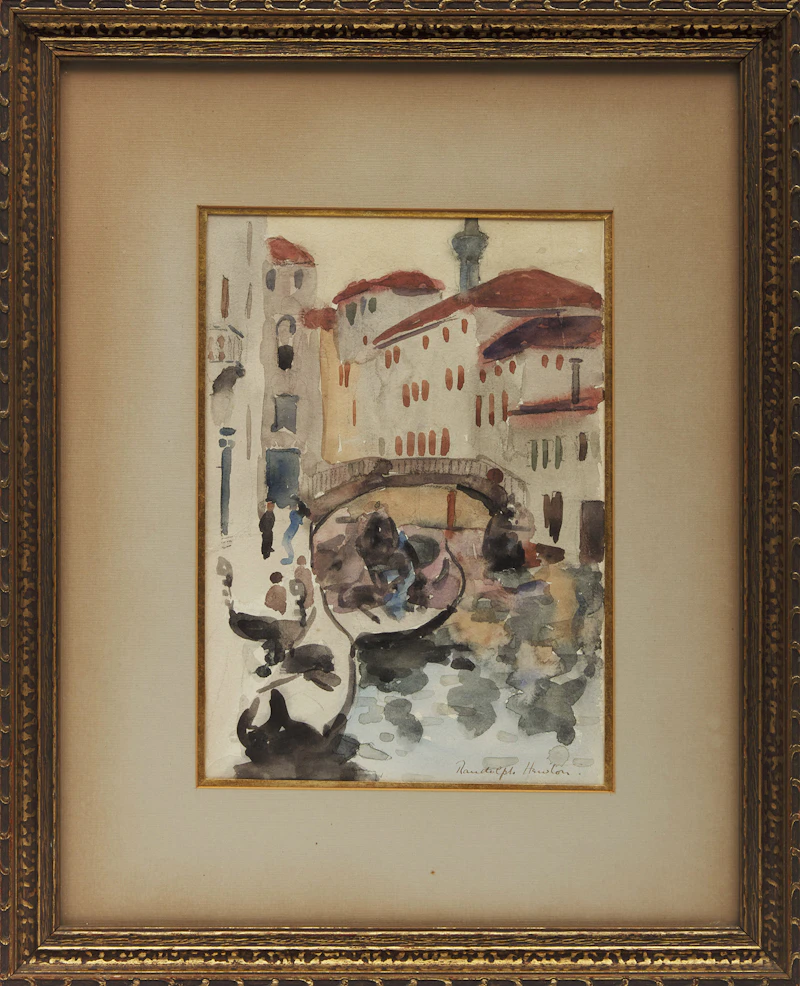 Randolph Stanley Hewton, Canal, Venice, watercolour - view 2