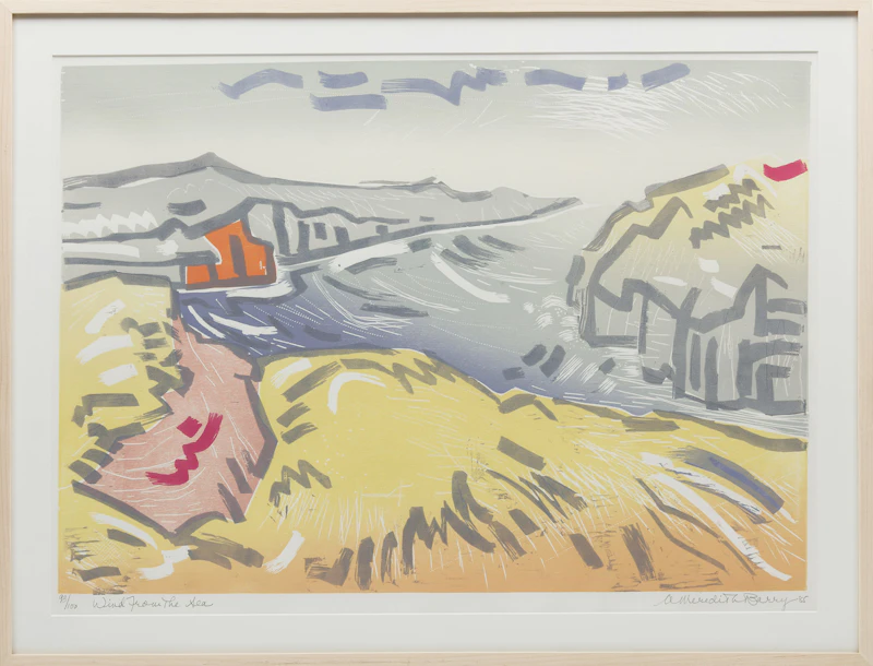 Anne Meredith Barry, Wind from the Sea, woodcut in colours, 1985 - view 2