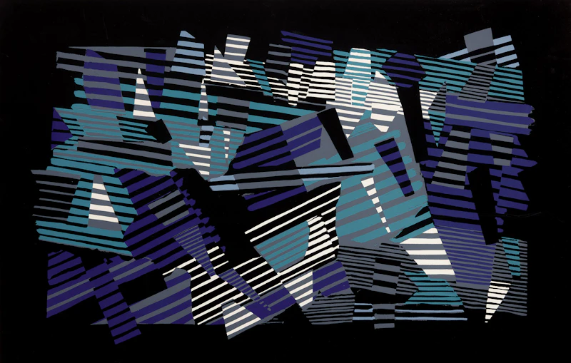 Ronald York Wilson, Blues-Paris, colour screenprint