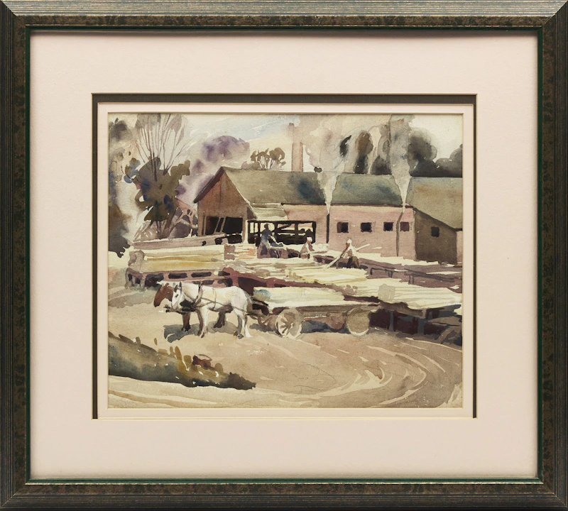 Frederick Alexander Fraser, Untitled (Sawmill Loading the Wood), watercolour, circa 1936 - view 2