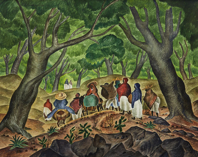 William John Bertram Newcombe, To Market, watercolour on paper