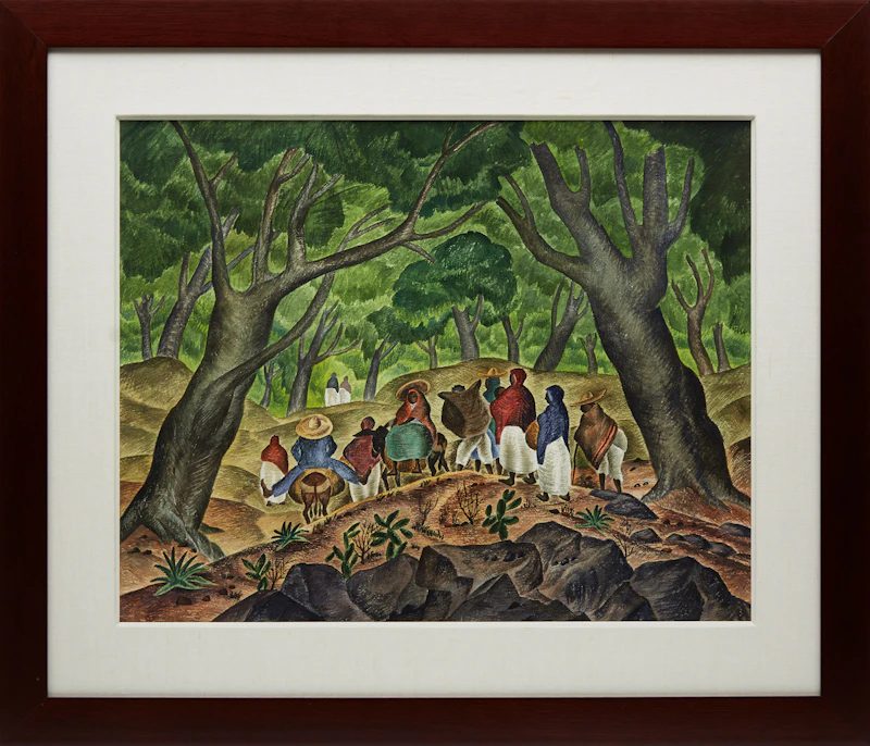 William John Bertram Newcombe, To Market, watercolour on paper, 1946 - view 2