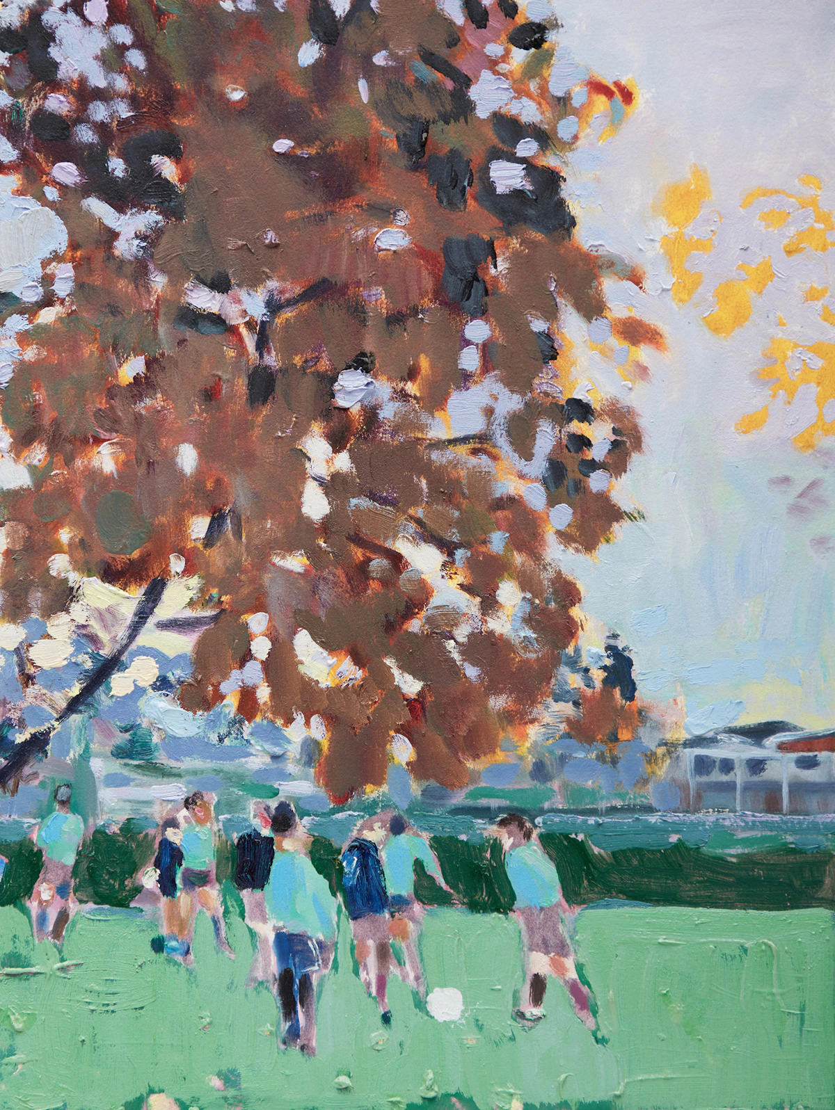 Ben Reeves, Soccer, oil on paper, 2023