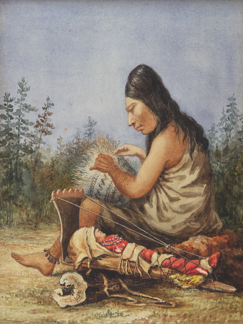 Caw-we-cham, a Cowlitz Woman and Child by Sir Daniel Wilson