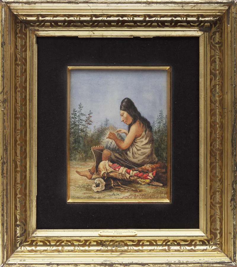 Sir Daniel Wilson, Caw-we-cham, a Cowlitz Woman and Child, watercolour - view 2