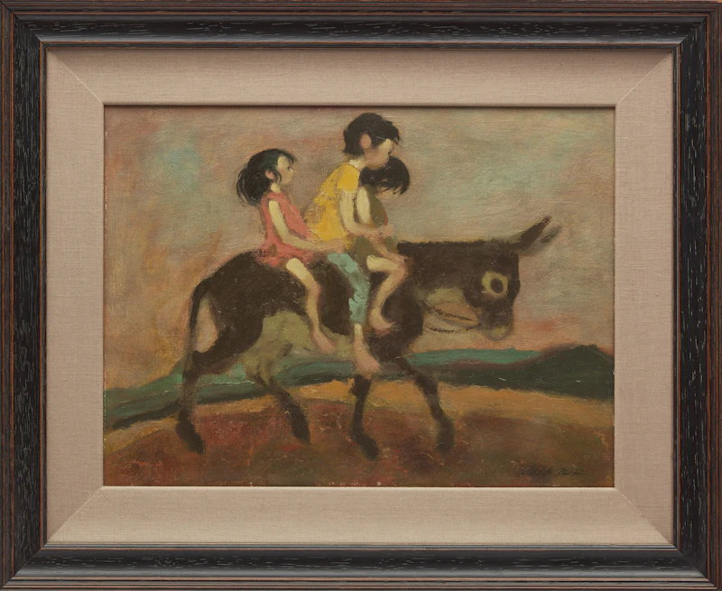 William Arthur Winter, On the Donkey, oil on canvas board - view 2