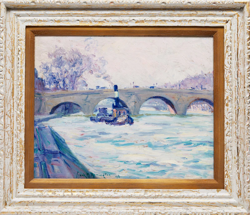 Frank Milton Armington, Pont Royal, Paris, oil on board, 1918 - view 2