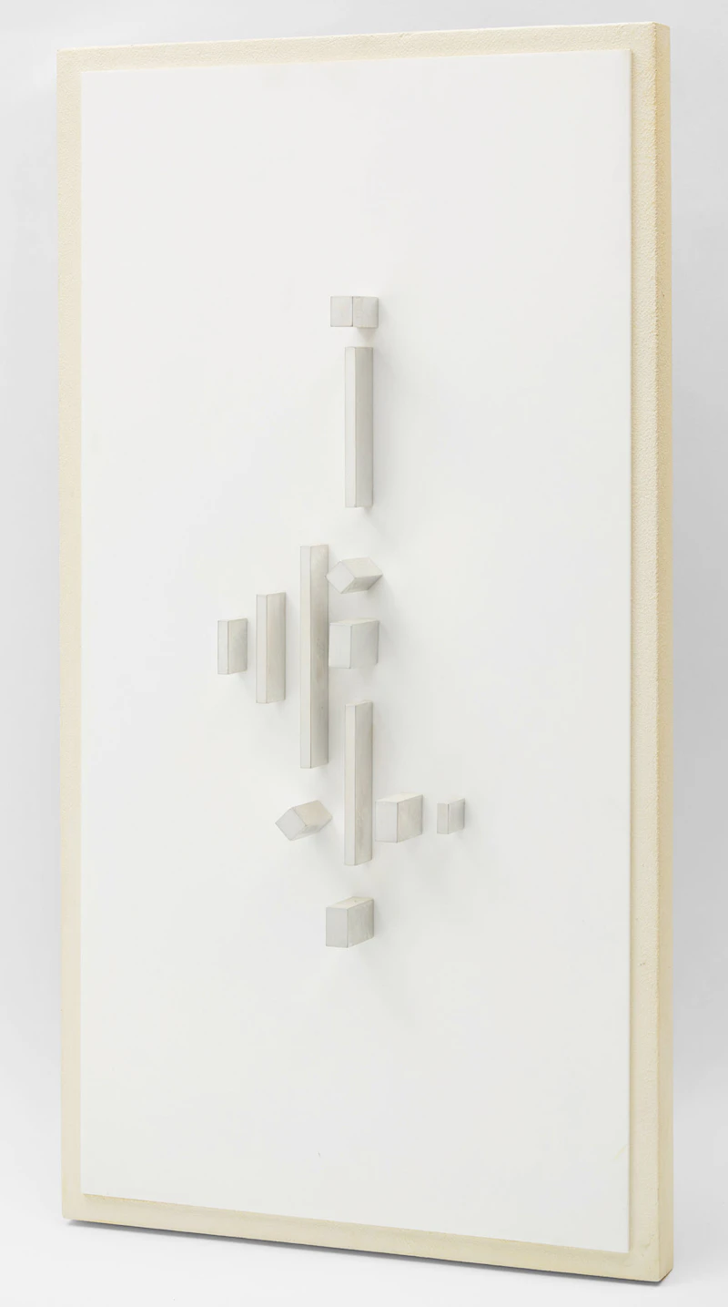 Gino Lorcini, Alpha Delta Etude (Aluminum Allegory), mixed media relief sculpture, 1966 - view 3
