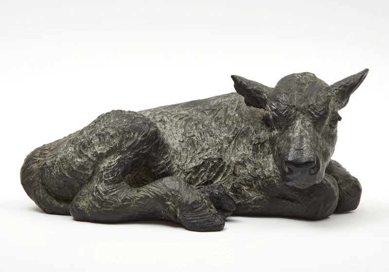 Calf Lying Down by Joe Fafard