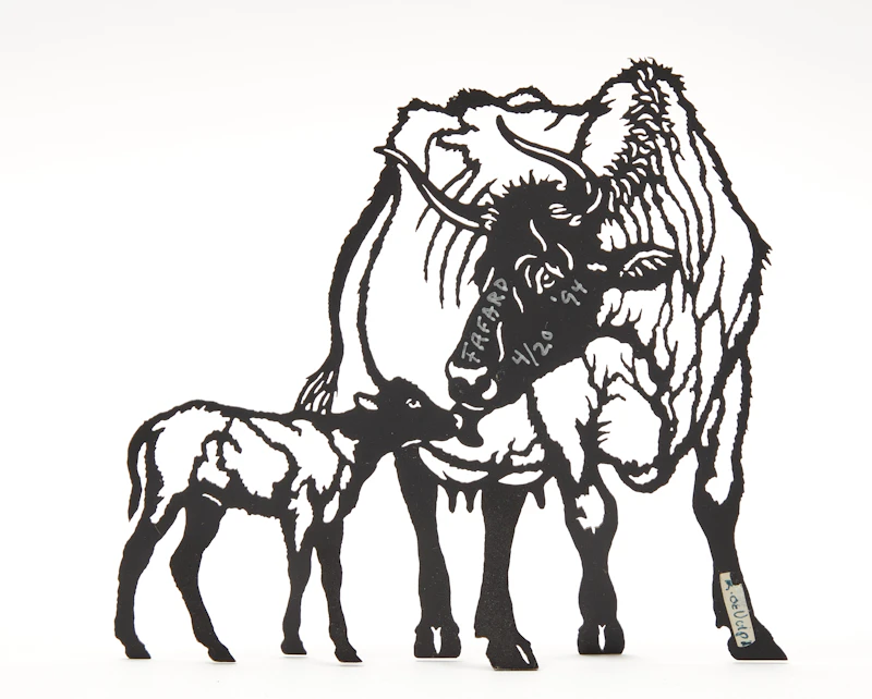 Joe Fafard, Cow and calf, lasercut steel, 1994 - view 4